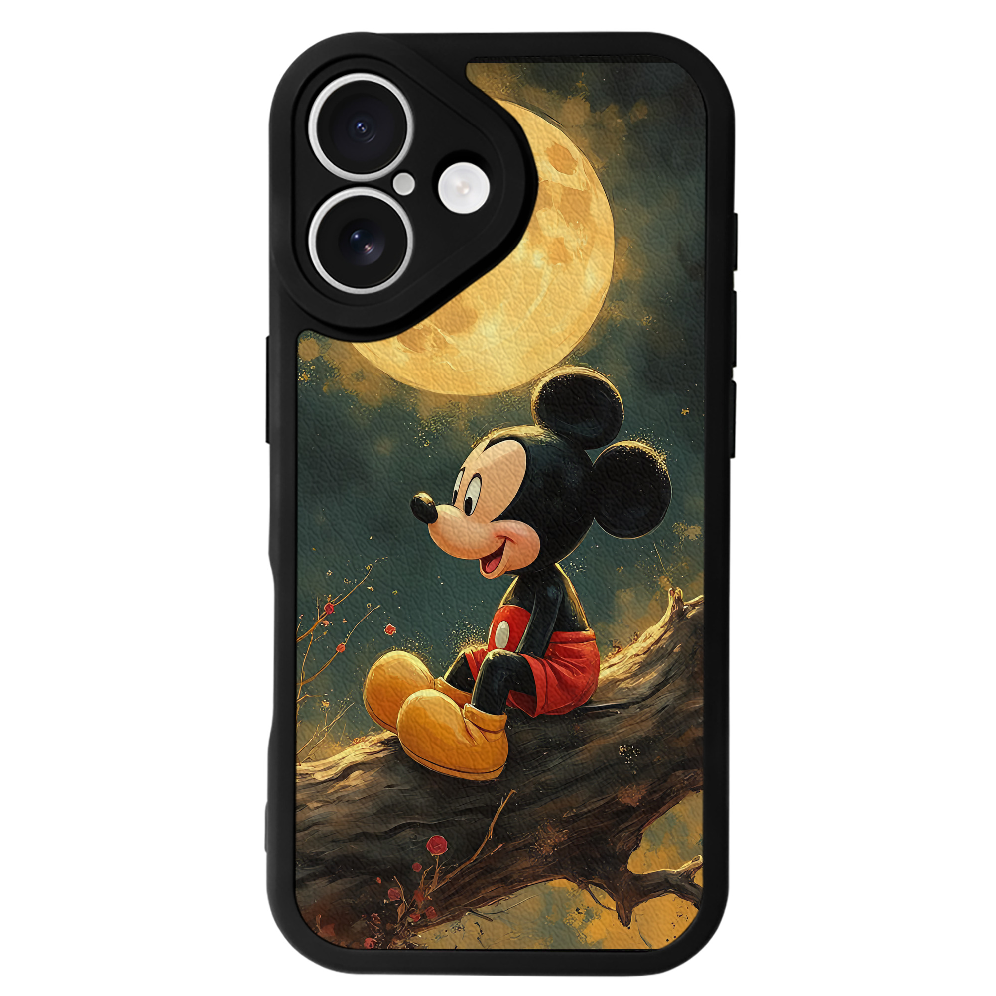 （画像用） ミッキーマウス Mickey Mouse 【iPhone 16シリーズ対応】シリコンスマホケース（レザー調） 材質：シリコン